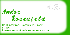 andor rosenfeld business card